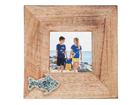 4 in. x 4 in. Beaded Fish Frame Online Sale