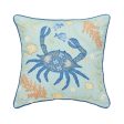 Blue Crab Coral Pillow Hot on Sale