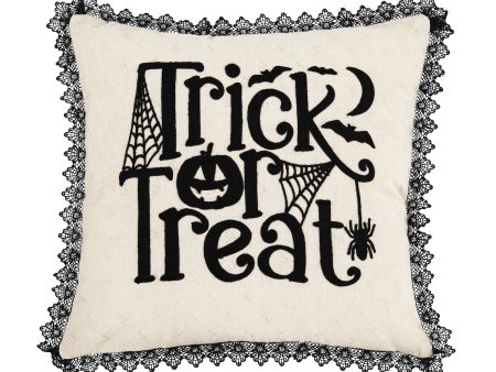 Trick Treat Black and White Pillow For Cheap