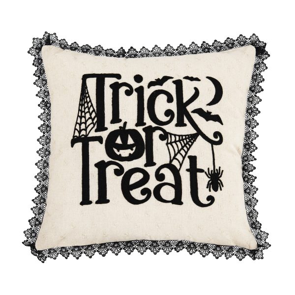 Trick Treat Black and White Pillow For Cheap