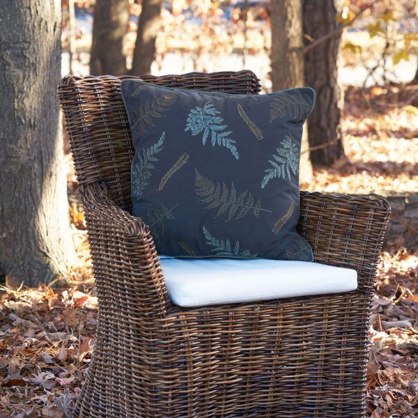 Ebony Ferns Pattern Indoor Outdoor Pillow Online