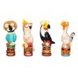 Tropical Birds on a Totem Figure, Asst. of 4 For Discount