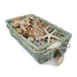 10 in. Blue Basket of Shells with Abaca Net Supply