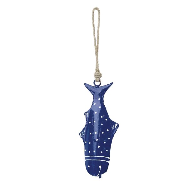 Hand-Painted Cobalt Metal Fish Bell Chime Discount