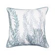 Sea Glass Coral Pattern Embroidered Indoor Outdoor Pillow For Cheap