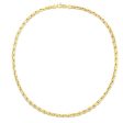 14K Gold Compressed Cable Link Bracelet For Sale