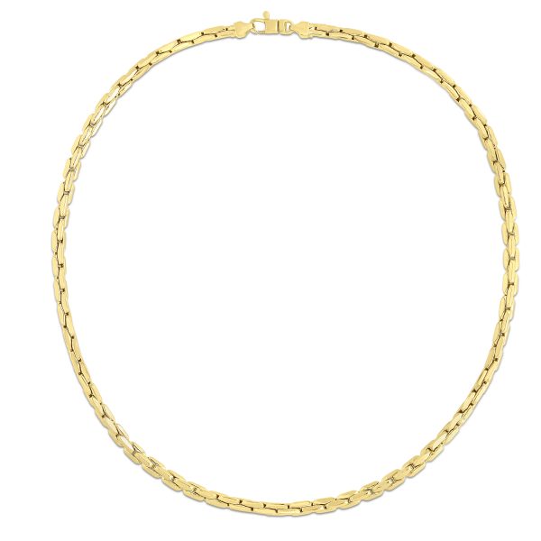 14K Gold Compressed Cable Link Bracelet For Sale