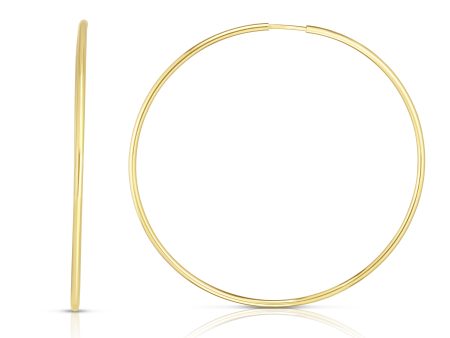 14K Gold 1.2x35mm Polsihed Endless Hoops Online Sale