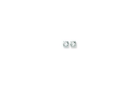 14K Gold 6mm Round CZ Stud Earring on Sale