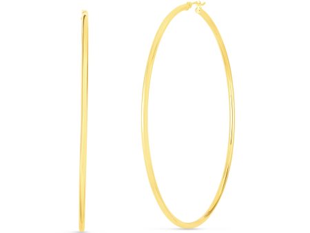 14K Gold 2x70mm Polished Hoop Earring For Cheap