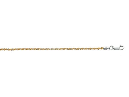 Silver Two-tone Sparkle Chain Anklet Fashion