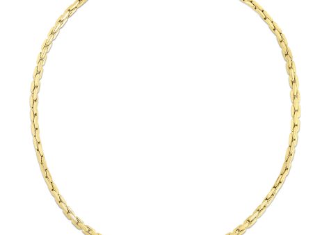 14K Gold Compressed Cable Link Necklace Sale