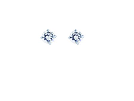 14K Gold 4mm Round CZ Stud Earring Online now