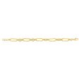 14K Gold Elongated Oval Station Link Chain Online Hot Sale