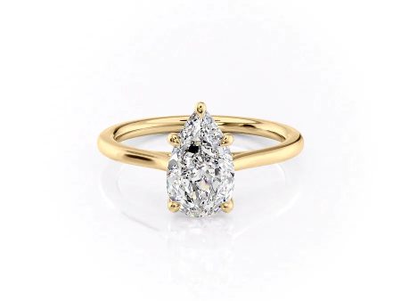 The Lexie Set With A 3.5 Carat Pear Moissanite For Sale